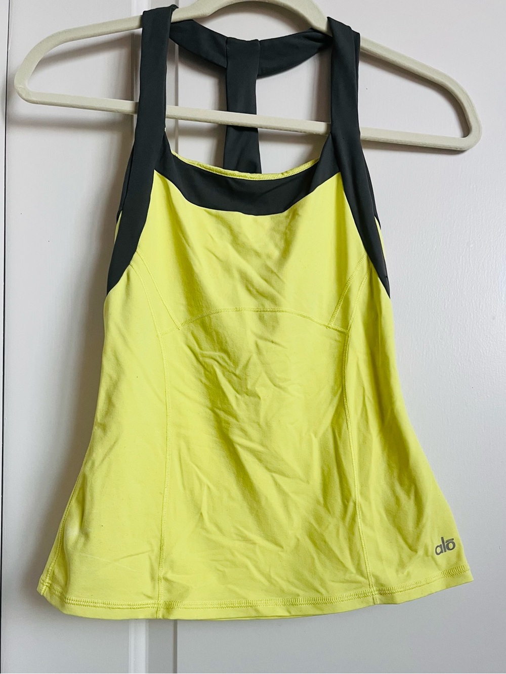 Alo Racerback Active Tank Butter Yellow Activewear Tank Top - Picture 4 of 11